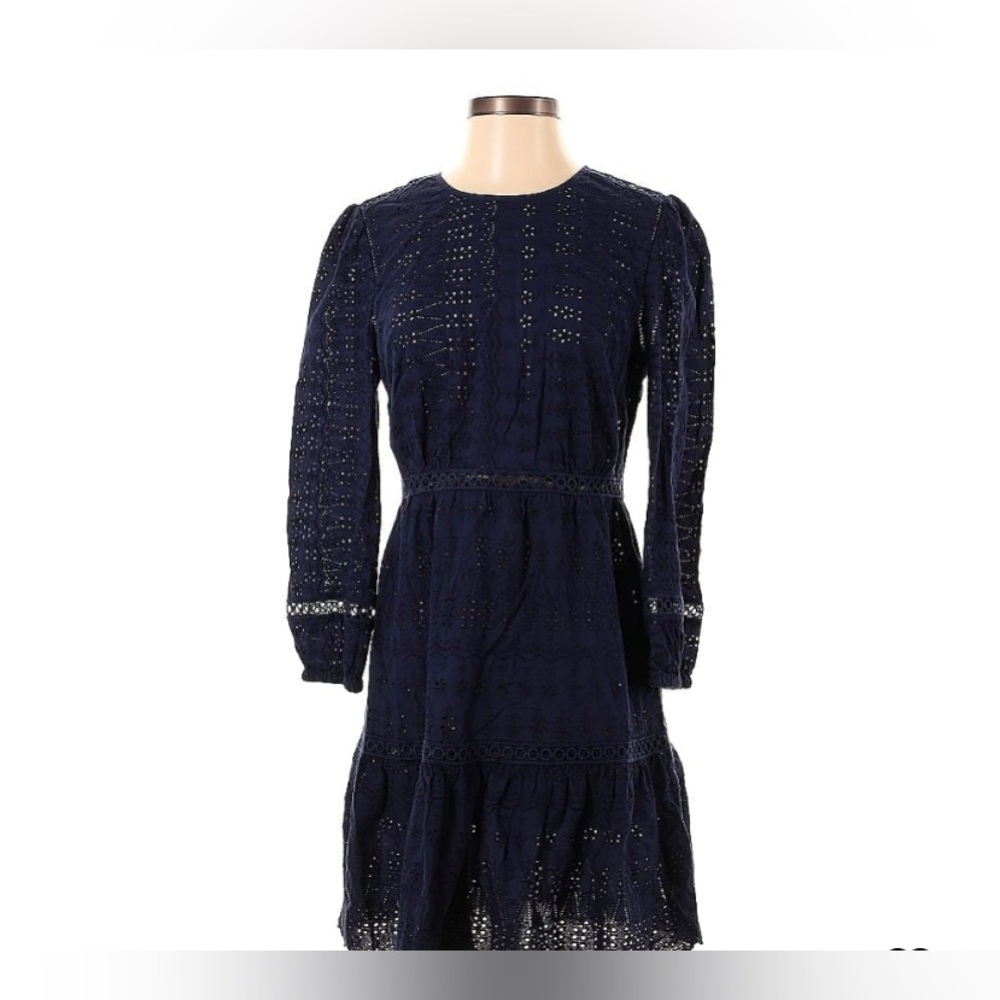 J Crew Navy Eyelet Dress